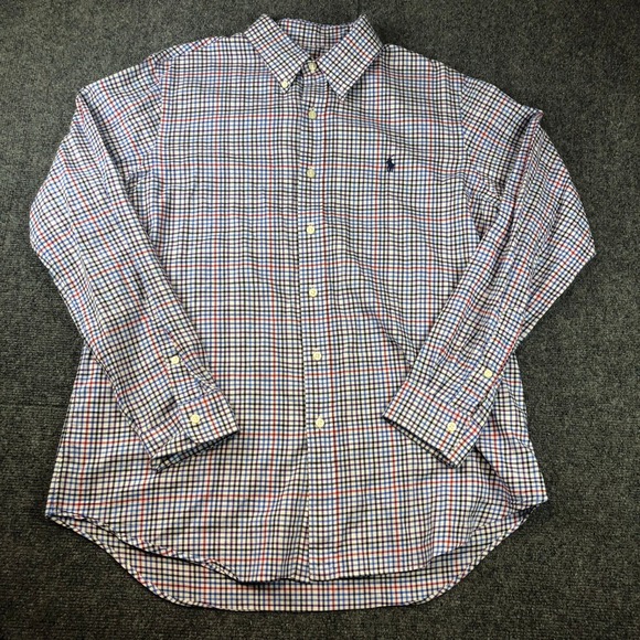 Ralph Lauren Mens Plaid Checkered Long Sleeve Button Down Shirt - Picture 1 of 8